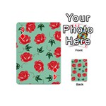 Floral Roses Wallpaper Red Pattern Background Seamless Illustration Playing Cards 54 (Mini)  Front - Diamond4