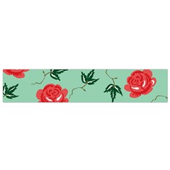 Floral Roses Wallpaper Red Pattern Background Seamless Illustration Flano Scarf (small) by Simbadda