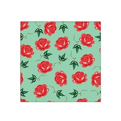 Floral Roses Wallpaper Red Pattern Background Seamless Illustration Satin Bandana Scarf by Simbadda