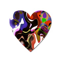 Colourful Abstract Background Design Heart Magnet