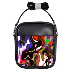 Colourful Abstract Background Design Girls Sling Bags by Simbadda