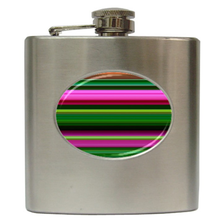 Multi Colored Stripes Background Wallpaper Hip Flask (6 oz)