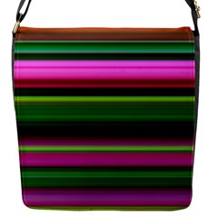 Multi Colored Stripes Background Wallpaper Flap Messenger Bag (s) by Simbadda