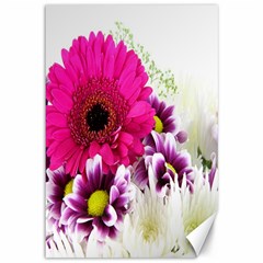 Pink Purple And White Flower Bouquet Canvas 12  X 18   by Simbadda