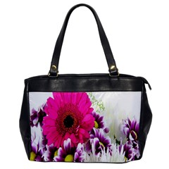 Pink Purple And White Flower Bouquet Office Handbags by Simbadda