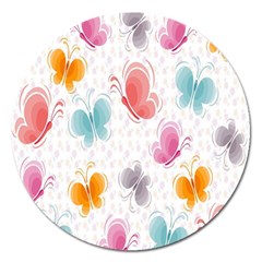 Butterfly Pattern Vector Art Wallpaper Magnet 5  (round) by Simbadda
