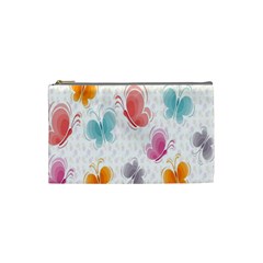 Butterfly Pattern Vector Art Wallpaper Cosmetic Bag (small)  by Simbadda