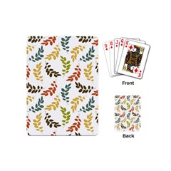 Colorful Leaves Seamless Wallpaper Pattern Background Playing Cards (mini)  by Simbadda