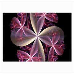 Pink And Cream Fractal Image Of Flower With Kisses Large Glasses Cloth by Simbadda