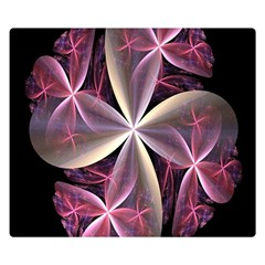 Pink And Cream Fractal Image Of Flower With Kisses Double Sided Flano Blanket (small)  by Simbadda