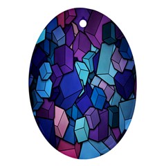 Cubes Vector Art Background Oval Ornament (two Sides) by Simbadda