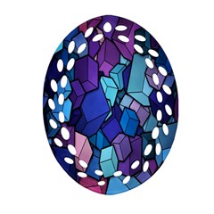 Cubes Vector Art Background Oval Filigree Ornament (two Sides)