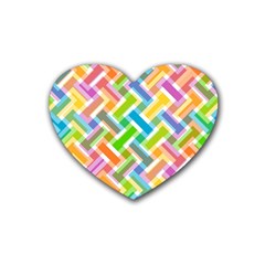 Abstract Pattern Colorful Wallpaper Background Rubber Coaster (heart) 