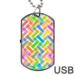 Abstract Pattern Colorful Wallpaper Background Dog Tag USB Flash (Two Sides)