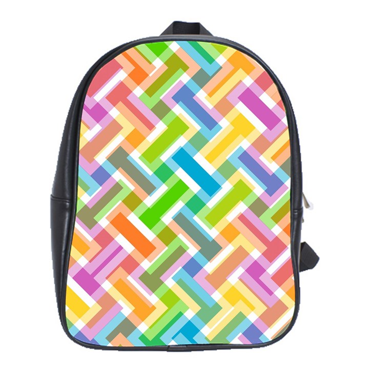 Abstract Pattern Colorful Wallpaper Background School Bags (XL) 