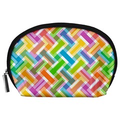 Abstract Pattern Colorful Wallpaper Background Accessory Pouches (Large) 