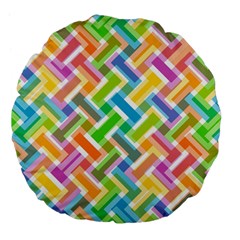 Abstract Pattern Colorful Wallpaper Background Large 18  Premium Flano Round Cushions