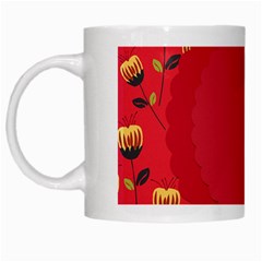 Floral Roses Pattern Background Seamless White Mugs by Simbadda