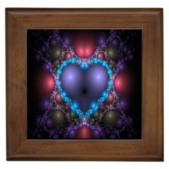 Blue Heart Fractal Image With Help From A Script Framed Tiles