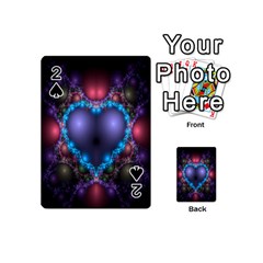 Blue Heart Fractal Image With Help From A Script Playing Cards 54 (mini)  by Simbadda