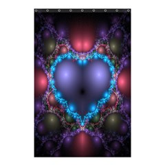 Blue Heart Fractal Image With Help From A Script Shower Curtain 48  X 72  (small)  by Simbadda