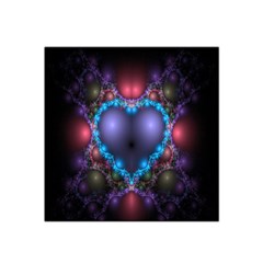 Blue Heart Fractal Image With Help From A Script Satin Bandana Scarf