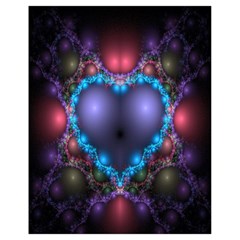 Blue Heart Fractal Image With Help From A Script Drawstring Bag (Small)