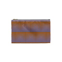Brick Wall Squared Concentric Squares Cosmetic Bag (small)  by Simbadda