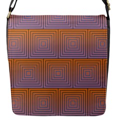 Brick Wall Squared Concentric Squares Flap Messenger Bag (s) by Simbadda