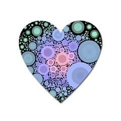 An Abstract Background Consisting Of Pastel Colored Circle Heart Magnet by Simbadda