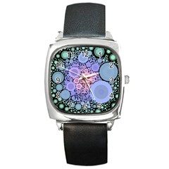 An Abstract Background Consisting Of Pastel Colored Circle Square Metal Watch by Simbadda