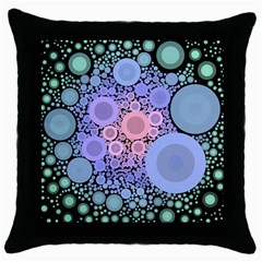 An Abstract Background Consisting Of Pastel Colored Circle Throw Pillow Case (black) by Simbadda