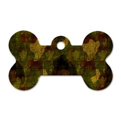 Textured Camo Dog Tag Bone (two Sides) by Simbadda