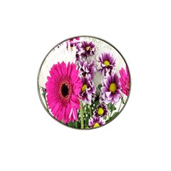 Purple White Flower Bouquet Hat Clip Ball Marker (4 Pack) by Simbadda