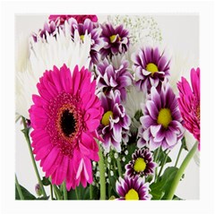 Purple White Flower Bouquet Medium Glasses Cloth by Simbadda