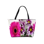 Purple White Flower Bouquet Shoulder Handbags Back