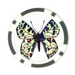A Colorful Butterfly Image Poker Chip Card Guard (10 Pack) by Simbadda
