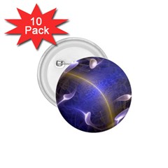 Fractal Magic Flames In 3d Glass Frame 1 75  Buttons (10 Pack)