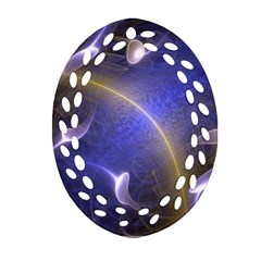 Fractal Magic Flames In 3d Glass Frame Ornament (oval Filigree)