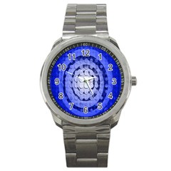 Abstract Background Blue Created With Layers Sport Metal Watch