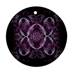 Fractal In Lovely Swirls Of Purple And Blue Ornament (round) by Simbadda