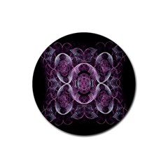 Fractal In Lovely Swirls Of Purple And Blue Rubber Coaster (round)  by Simbadda