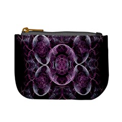 Fractal In Lovely Swirls Of Purple And Blue Mini Coin Purses by Simbadda