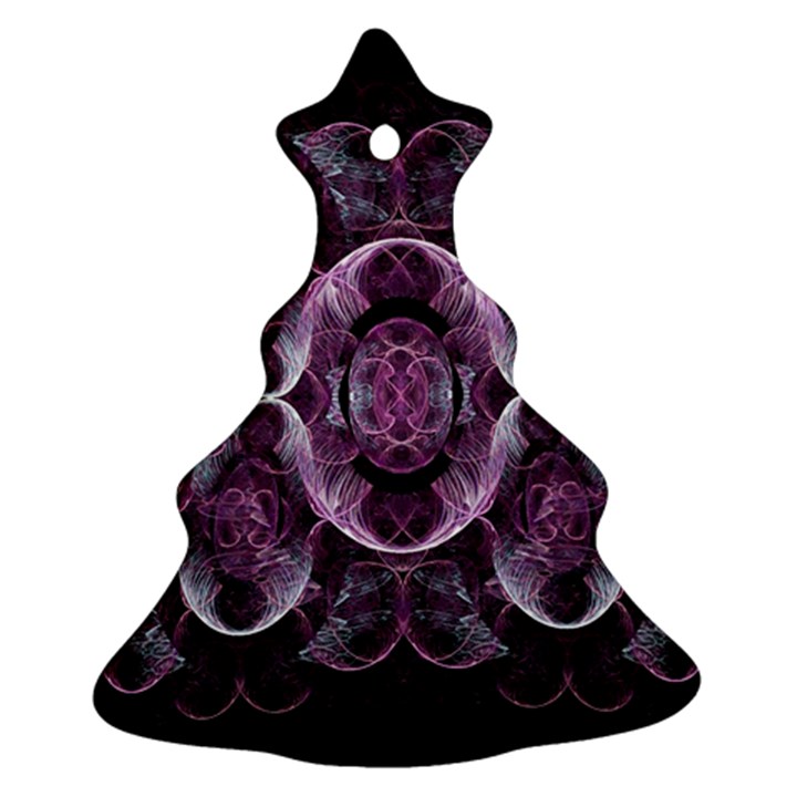 Fractal In Lovely Swirls Of Purple And Blue Christmas Tree Ornament (Two Sides)