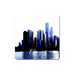 Abstract Of Downtown Chicago Effects Square Magnet by Simbadda