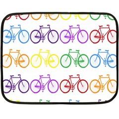 Rainbow Colors Bright Colorful Bicycles Wallpaper Background Double Sided Fleece Blanket (mini)  by Simbadda