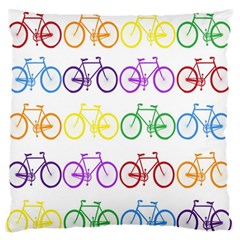 Rainbow Colors Bright Colorful Bicycles Wallpaper Background Large Flano Cushion Case (two Sides) by Simbadda