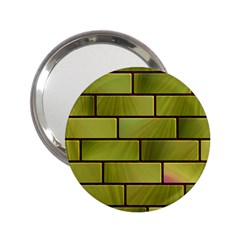 Modern Green Bricks Background Image 2 25  Handbag Mirrors by Simbadda