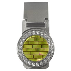 Modern Green Bricks Background Image Money Clips (cz)  by Simbadda