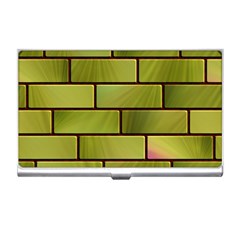 Modern Green Bricks Background Image Business Card Holders by Simbadda